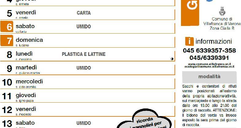 Esempio: indicazione della fascia oraria di esposizione. Il bidone dell umido può rimanere all esterno dell abitazione?