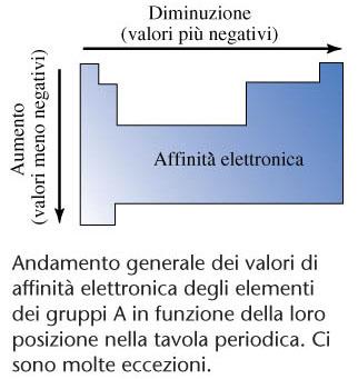 + e - Elemento (gas) L affinità
