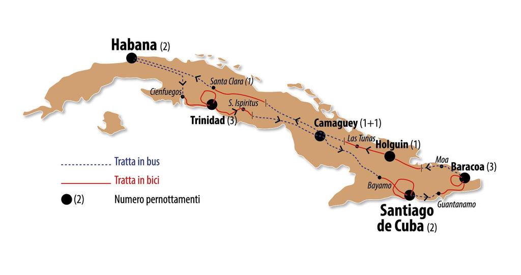 Il prossimo 22 febbraio sarà la volta del lungo Tour dall Habana fino alla punta estrema orientale di Baracoa soggiornando in 7 località diverse percorrendo circa 2400 km, parte in bici (per gli