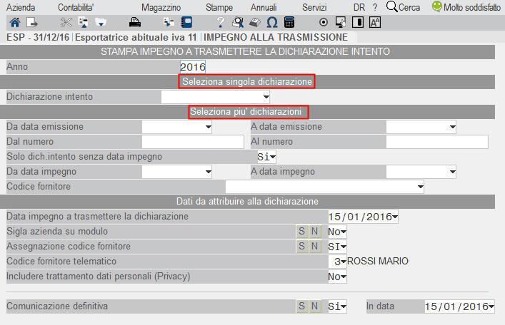 E necessario valorizzare il campo Data dell impegno.