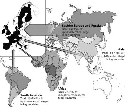 More than 90% of these certified forests are in North America and Europe, while the majority of the deforestation and illegal logging continues to take place in the tropical forests of the Amazon