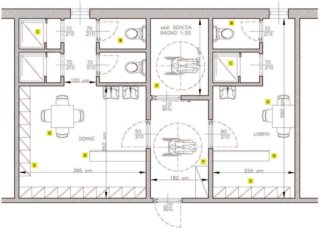 SPOGLIATOIO - 1 / 2 / 3 livello Strutture residenziali per anziani A B C D E F G