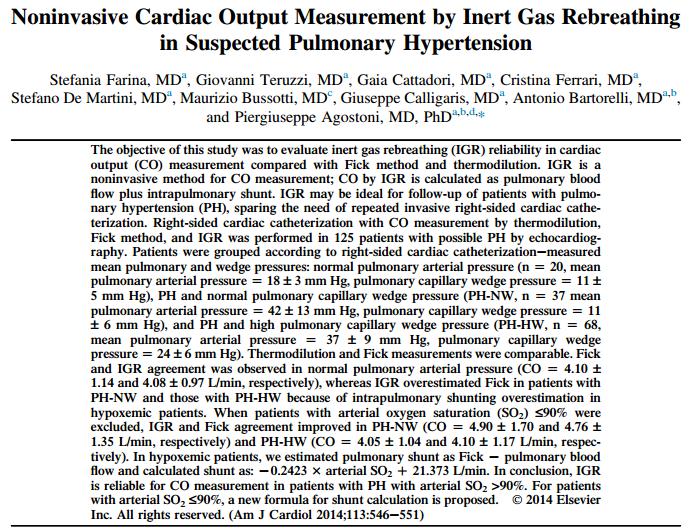 Test da sforzo cardiopolmonare + misura CO VO 2 = CO x