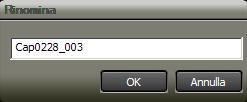 Selezionare un nome per il file catturato, oppure lasciare il nome