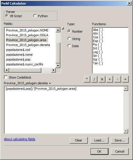 field calculator -