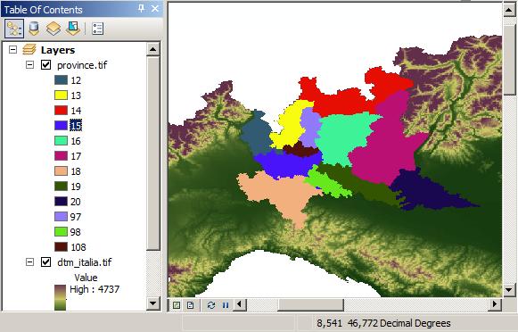 spatial analyst: raster calculator Aggiungere i dati Il layer