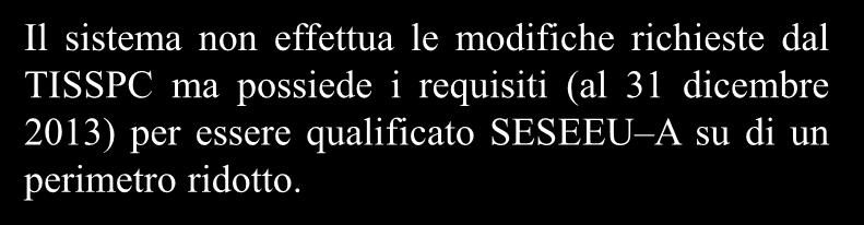 Il sistema non effettua modifiche rispetto al sistema qualificato come SEESEU-C Il GSE, su richiesta del Soggetto