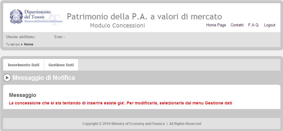 Telefono Inserire il numero di telefono della società concessionaria. Il campo accoglie solamente numeri. Fax Inserire il numero di fax della società concessionaria.