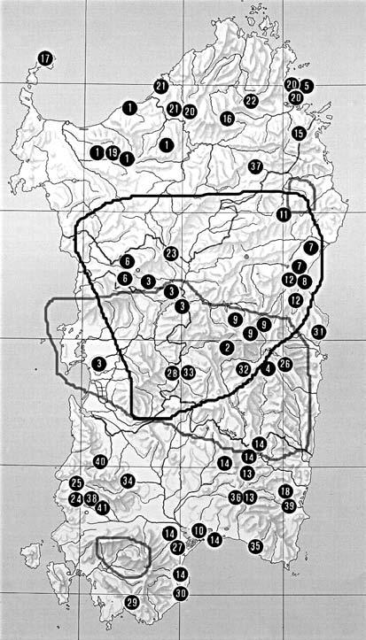 Areale di Typhloreicheia denticulata (Holdhaus, 1924) Areale di Typhloreicheia jucunda (Holdhaus, 1924) Fig. 29 Distribuzione del genere Typhloreicheia in Sardegna.