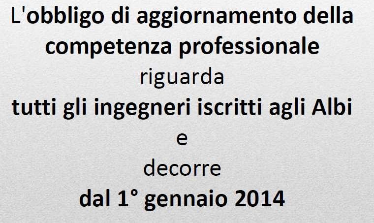 L obbligo di aggiornamento della competenza