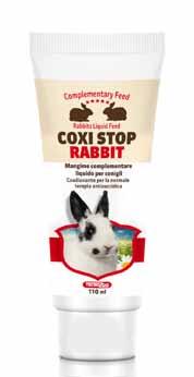 Olio fegato merluzzo 110 ml C090706 Coxi Stop rabbit 110 ml C090704 Olio fegato merluzzo 1 L C090708 COXI STOP RABBIT Mangime complementare liquido per conigli Coadiuvante per la normale terapia