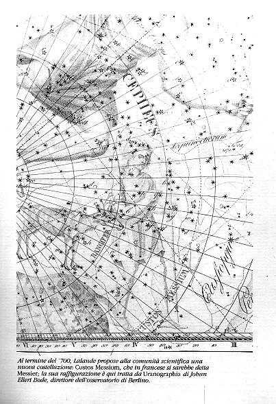 Si chiama Messier colui che è preposto alla cura delle messi: la costellazione che porta questo nome è posta tra Cefeo, Cassiopea e la Giraffa, cioè fra i sovrani di un popolo agricoltore ed un