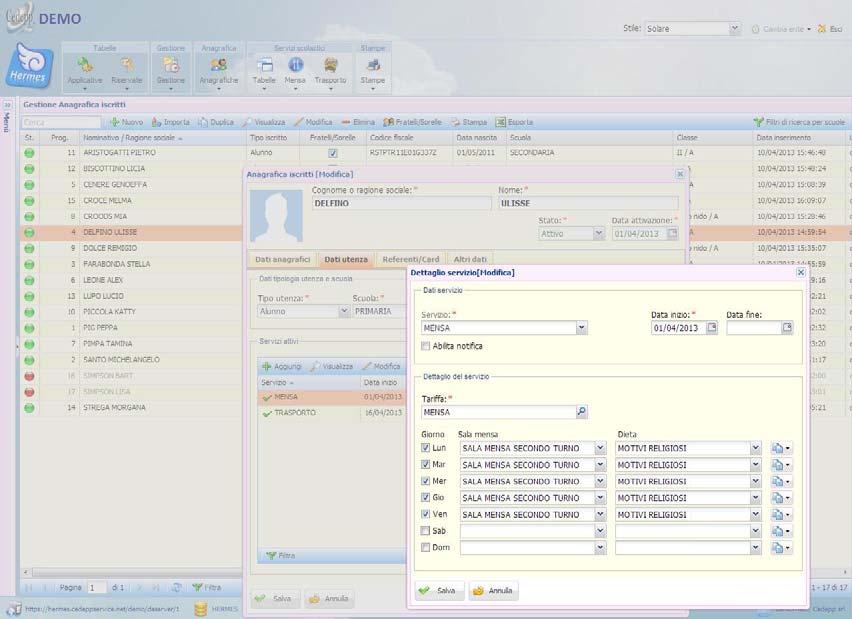 Passiam ra in rassegna i vari elementi che cmpngn la nstra sluzine: Sftware - mdul Base e servizi MENSE Sclastiche Il sftware applicativ, insieme al database, diventa il cervell, la memria e il centr