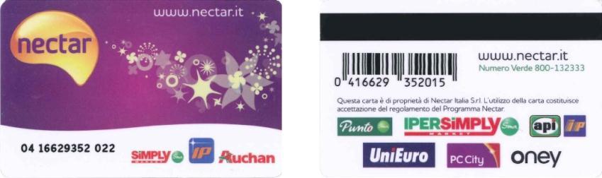 Questa è una CARTA NECTAR : Il codice è da inserire integralmente e senza spazi (13 cifre) In caso di