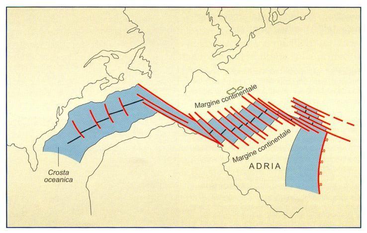 La tettonica distensiva provoca l'apertura