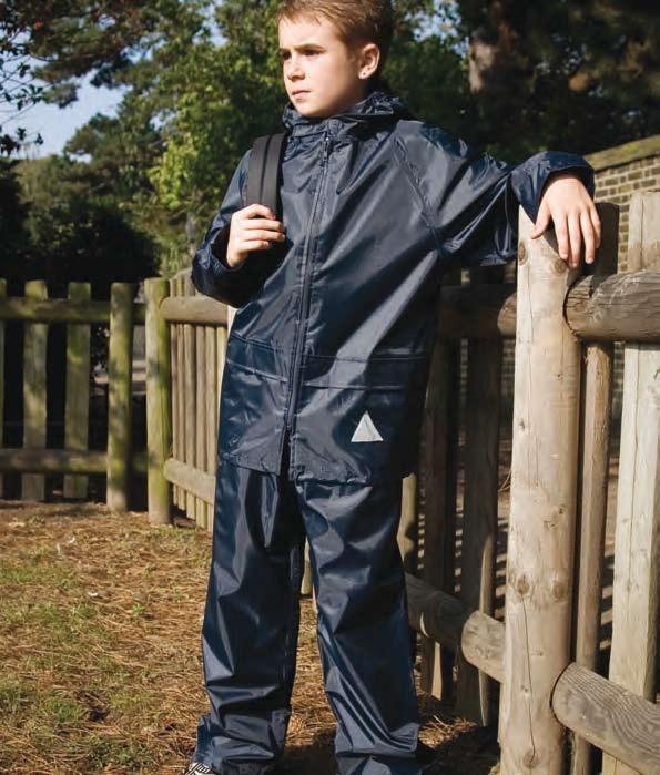 cartoni) Cartone 24 Pz Pacco 3 Pz R95J Junior Waterproof jacket & pant Completo giacca e pantalone impermeabile 100% poliestere 190T rivestito pvc 18mm Impermeabile 1600mm Antivento Cordino