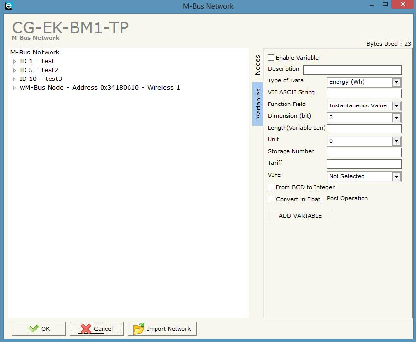 5.5 Configurazione registri M-Bus In questa sezione, vengono definiti i registri, con le modalità di lettura e scrittura, che devono essere scambiati con la rete seriale M-Bus.