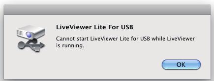 Strumenti di presentazione Display USB(Computer Mac) (continua) NOTA LiveViewer (consultare Guida per la connessione alla rete) e questa applicazione non possono essere utilizzati contemporaneamente.