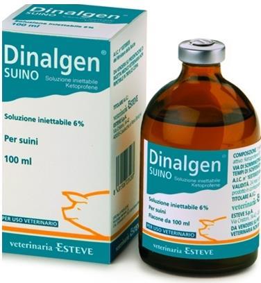 DINALGEN 6% Soluzione Iniettabile Per Suini 1 ml contiene: Principio attivo: Ketoprofene Forma farmaceutica Soluzione iniettabile. Specie di destinazione Suini.