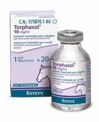 TORPHASOL 10 mg/ml soluzione iniettabile per cavalli Ogni ml contiene: Principio attivo Butorfanolo 10 mg (come butorfanolo tartrato 14,7 mg) Eccipienti Cloruro di benzetonio 0,1 mg FORMA