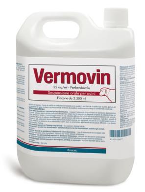 VERMOVIN 25 mg/ml fenbendazolo, sospensione orale per ovini. 1 ml di prodotto contiene: Principio attivo: fenbendazolo...25,00 mg Eccipienti: sodio metile paraidrossibenzoato (E217).