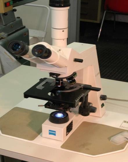 Analisi al microscopio ottico Range: 0,2-100 m Campione disperso (sospensione) su di un vetrino. Obiettivi muniti di scala micrometrica Possibilità di proiettare su uno schermo.