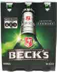 Dispensa COCA-COLA 4x500 ml 2,69 1,35 al litro BIRRA BECK S 3x330 ml 2,99 1,99 2,01 al litro VINO VERDICCHIO DEI