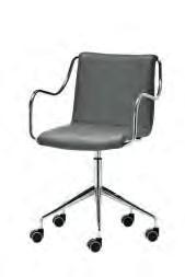 - Chaise et fauteuil, fixes et 5 rayons, avec structure en acier chromé ou laqué. Assise en polycarbonate, revêtue ou en bois.
