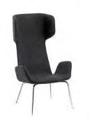 - Chaise, fauteuil, tabouret, accueil avec structure en acier chromé ou laqué. Assise revêtue.