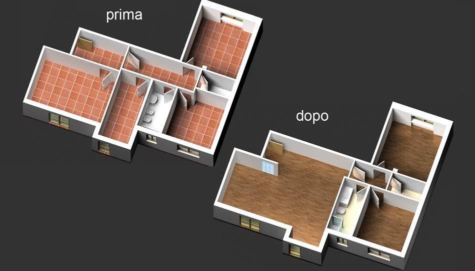 3. SUDDIVISIONE NUOVI AMBIENTI: Muratura di forati a dieci fori (8x25x25) posti in foglio comprese le ammorsature e quanto