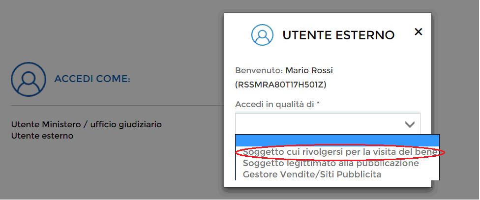 Figura 4 Selezione tipo utente esterno 2.