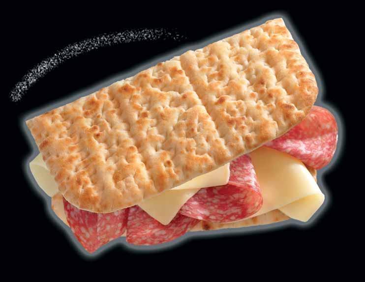 Pita al salame 3 pane pita salame Milano formaggio edamer tipico pane greco, soffice e gustoso prodotto in Italia, firmato Montana