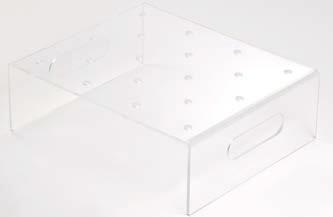 Espositore trasparente vetrina verticale Transparent display for vertical cabinets GSTESPO18 310x250 h 90 mm 18 sedi - holes Espositori satinati