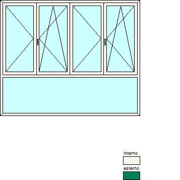 49,94) inglesine incollate lato interno ( 76,50) Trasmittanza termica (Uw): 2,48 Elem. base 427,13 Totale Cad.