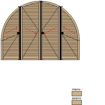 010 PORTA 4 ANTE misure: L 2800 x H 2100 - (Veranda) APERTURA A LIBRO ESTERNO DX, ANTA PRINCIPALE SX PVC pellicolato rovere ( 624,75) ZOCCOLO AGGIUNTIVO ( 85,00) CENTINATO ATS ( 493,00) [Variante-2]