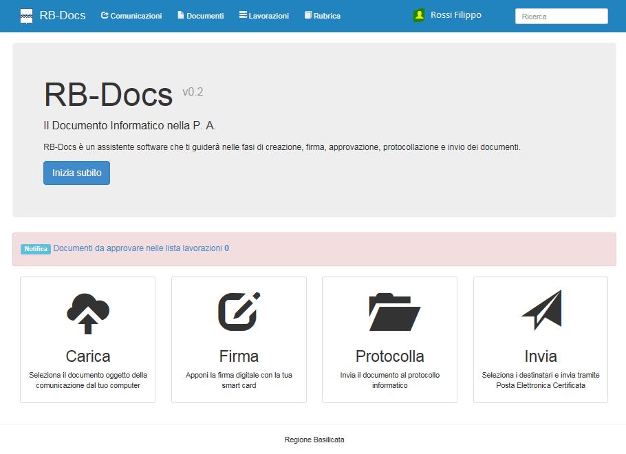 1. Introduzione RB-Docs è un applicativo per la gestione del documento amministrativo informatico, relativamente alle comunicazioni completamente digitali in uscita dell'ente, nel rispetto del Codice