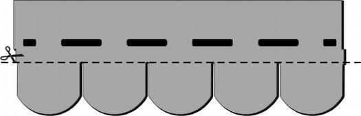 INSTALLAZIONE Applicare sulla linea di gronda un cordolo di adesivo bituminoso ONDUMASTIC (fig.3) e le tegole dopo averne tagliato le faldine (fig.2).