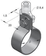 Collare tipo "R" G 494 0028 Collare tipo "R" Costruzione: - 1 Pezzo Materiale: Acciaio - Collare senza viti di serraggio Tipo materiale: S235JR - Il collare R può essere installato solo in