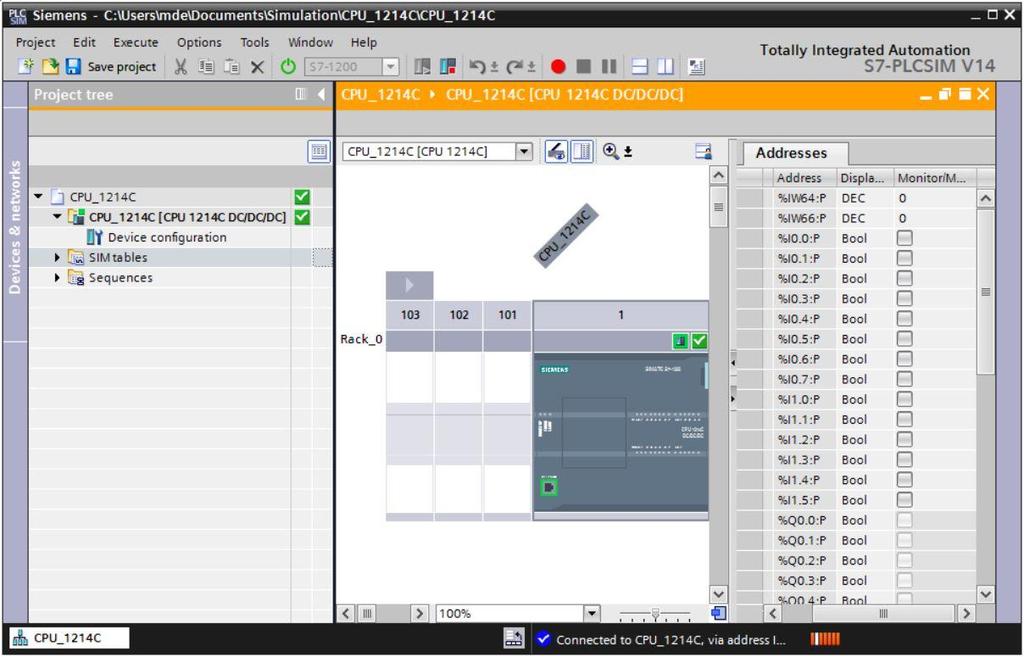 fi Facendo doppio clic su fi Configurazione del dispositivo" è possibile visualizzare nella vista dei progetti la configurazione scaricata con lo stato di tutti gli ingressi e le uscite.