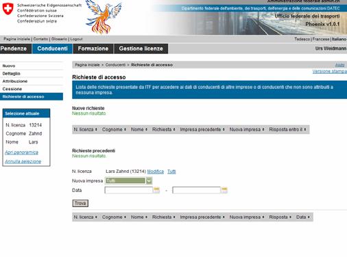 A partire dalla data indicata, l'impresa in questione non ha più nessun diritto di accesso ai relativi dati. II.