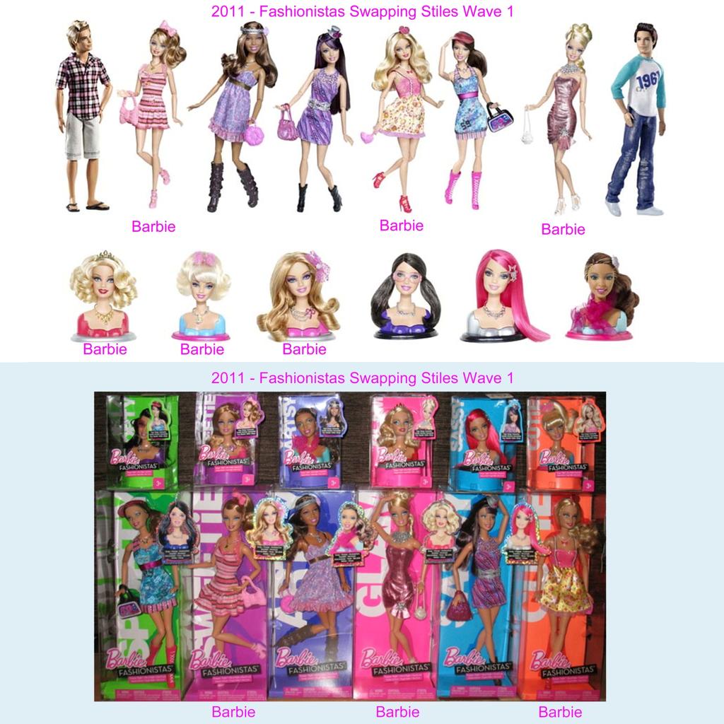 2011 - Barbie Fashionistas Swappin' Styles Wave 1 Dolls Questa serie è arrivata nei negozi negli Stati Uniti a settembre 2010 e in Europa a febbraio 2011.