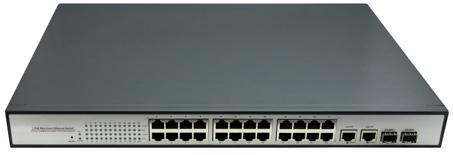 3at e 2 porte Gigabit Combo (SFP o RJ45) 30W per ogni porta PoE alimentazione 100~240Vac. 1.380,00 SW2650 POE31024PF-at Switch unmanaged 24 porte 10/100Mbps PoE+ IEEE 802.