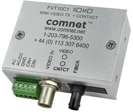 Trasmissione Video Comnet su Fibra Ottica TRF1005 FVT10C1M1/M Trasmettitore monocanale video/allarme Comnet compatto digitale 10-Bit su fibra ottica multimodale 62,5/125 m a 1.