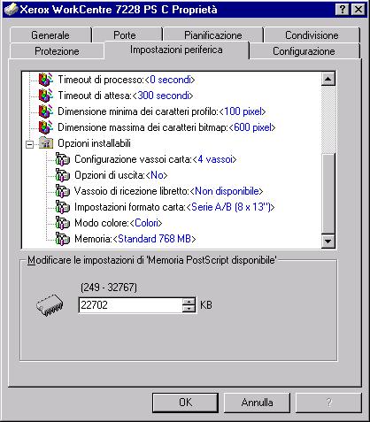 3 Sistema operativo Windows NT 4.0 Selezionare gli elementi in Opzioni installabili e modificare le impostazioni nell'apposita casella nella parte inferiore della scheda.