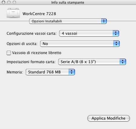 5 Computer Macintosh Per Mac OS X Questa sezione descrive la configurazione delle Opzioni installabili per Mac OS X. 1.