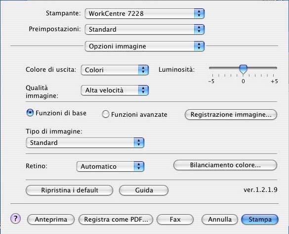 5 Computer Macintosh Impostazioni di Opzioni immagine NOTA: Queste funzioni sono supportate solo con Mac OS X 10.3 e Mac OS X 10.4.