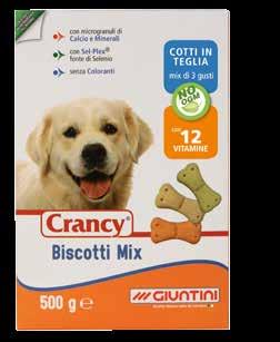 Crancy Biscotti MIX Crancy Biscotti Mix è un alimento complementare per cani. Alla fine di una corsa o dopo un esercizio i biscotti sono il giusto premio per il vostro cane.