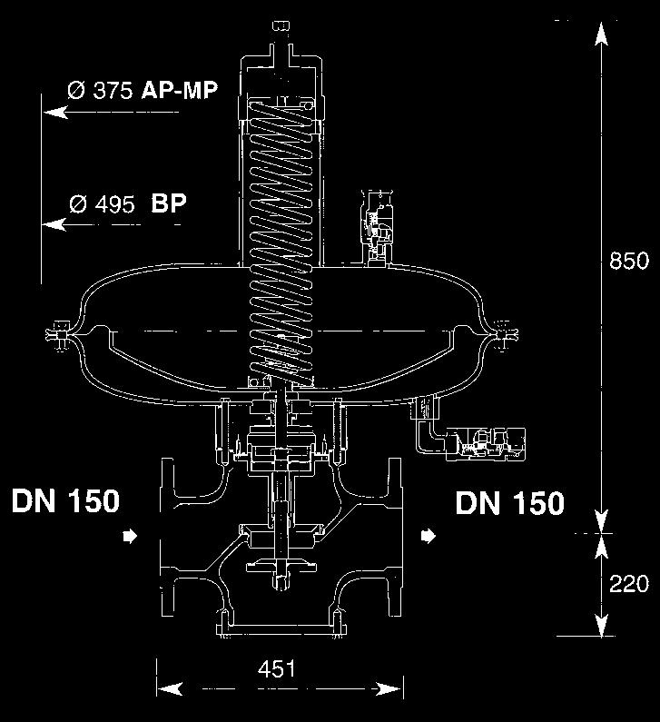 RegolatoRi civili - industriali per metano/gpl bassa-media-alta pressione domestic - industrial RegulatoRS FoR methane/lpg low-medium-high pressure RegolatoRe alfa 150 alfa 150 RegulatoR Regolatore