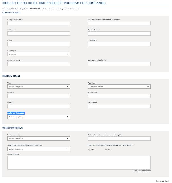 2. Come registrarsi nell Online Booking Tool Form di registrazione (1/2) 4 Compila il Form Compila tutti i campi per aderire al programma e inizia ad approfittare dei vantaggi * Dati i dell azienda -