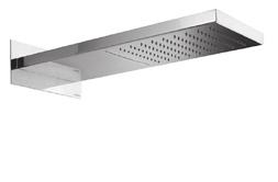 086,000 0194477 Soffione Manhattan/2, 500 x 200 mm in acciaio inox a 2 getti (cascata e